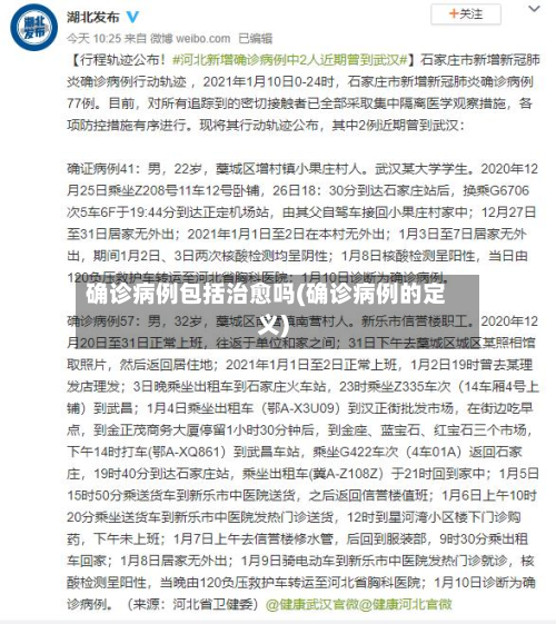 确诊病例包括治愈吗(确诊病例的定义)
