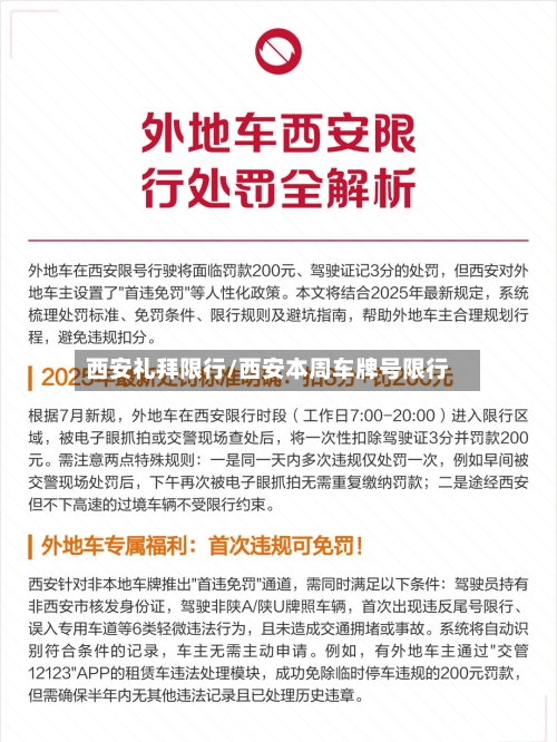 西安礼拜限行/西安本周车牌号限行