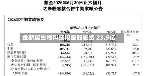 金斯瑞生物科技拟配股融资 23.5亿-第1张图片