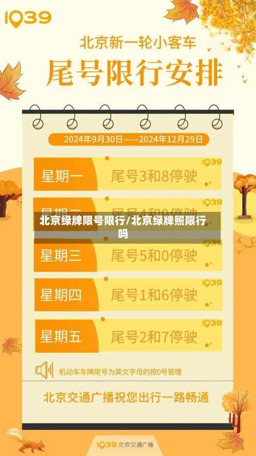 北京绿牌限号限行/北京绿牌照限行吗