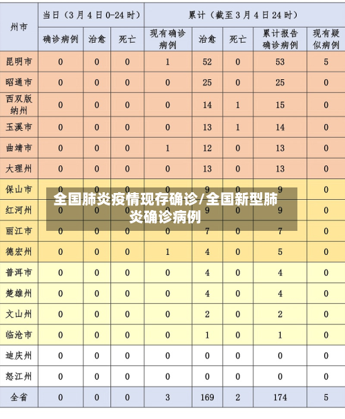 全国肺炎疫情现存确诊/全国新型肺炎确诊病例