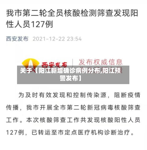 关于【阳江新增确诊病例分布,阳江预警发布】-第1张图片