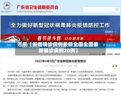 近来【新增确诊病例最新全国全国最新确诊病例20例】