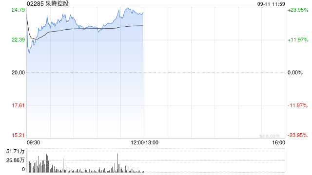 泉峰控股早盘大涨逾16% 上半年经调整纯利同比增长39.90%