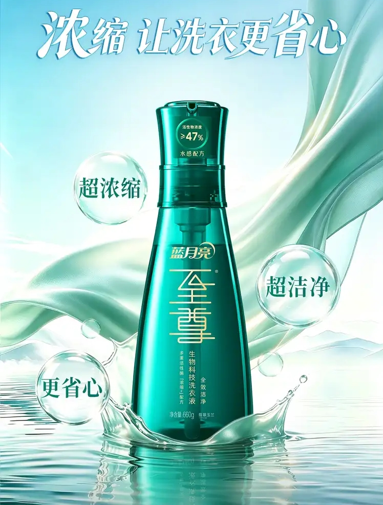 蓝月亮推出全效至尊洗衣液“翡翠玉兰	”全新香型 浓缩战略驱动产品结构与经营质量双升级